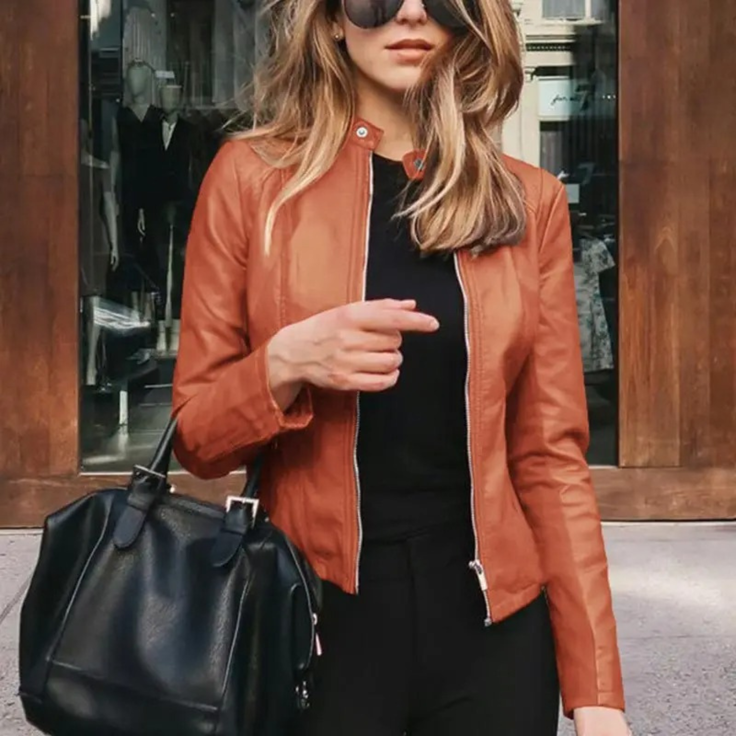 Women's Leather Sports Jacket