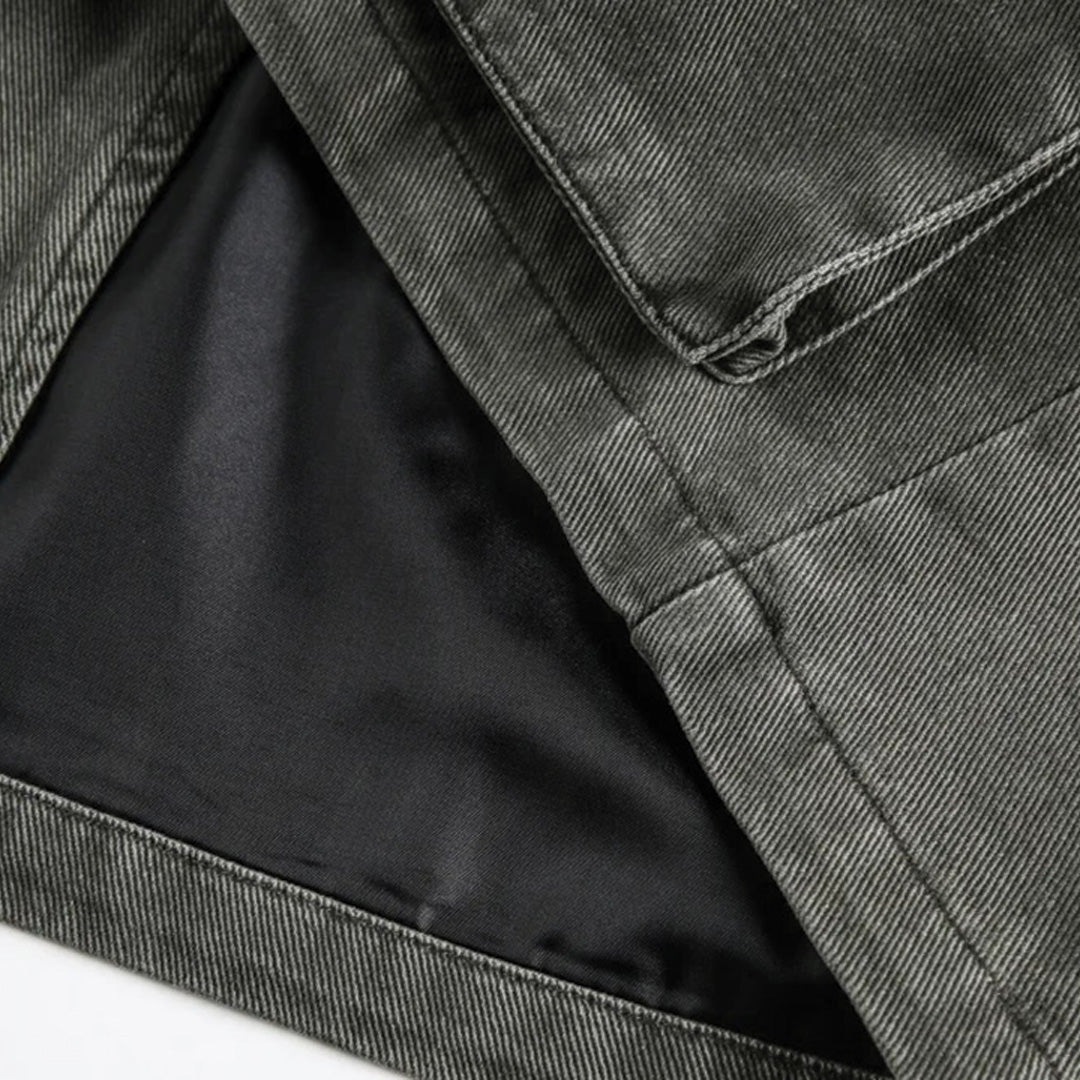 Patchwork Cargo Denim Jacket
