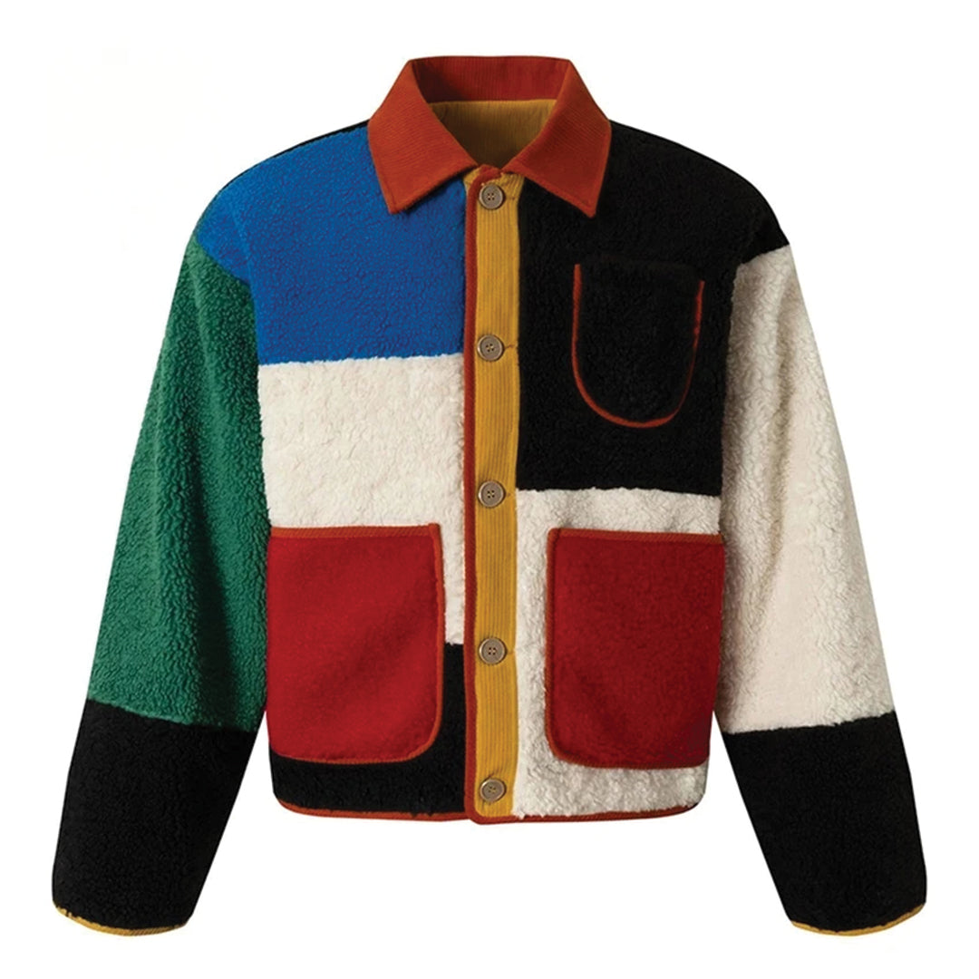 Patchwork Cargo Denim Jacket