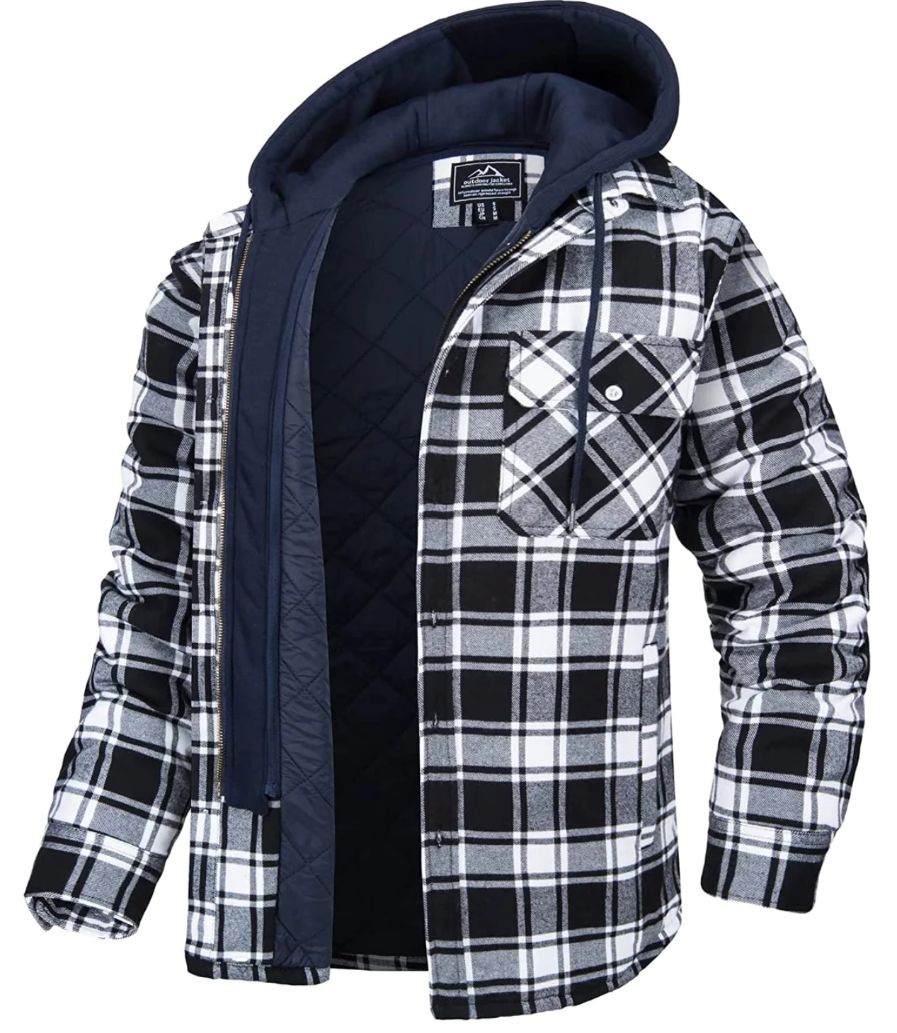 Men's Plaid Jacket with Hood