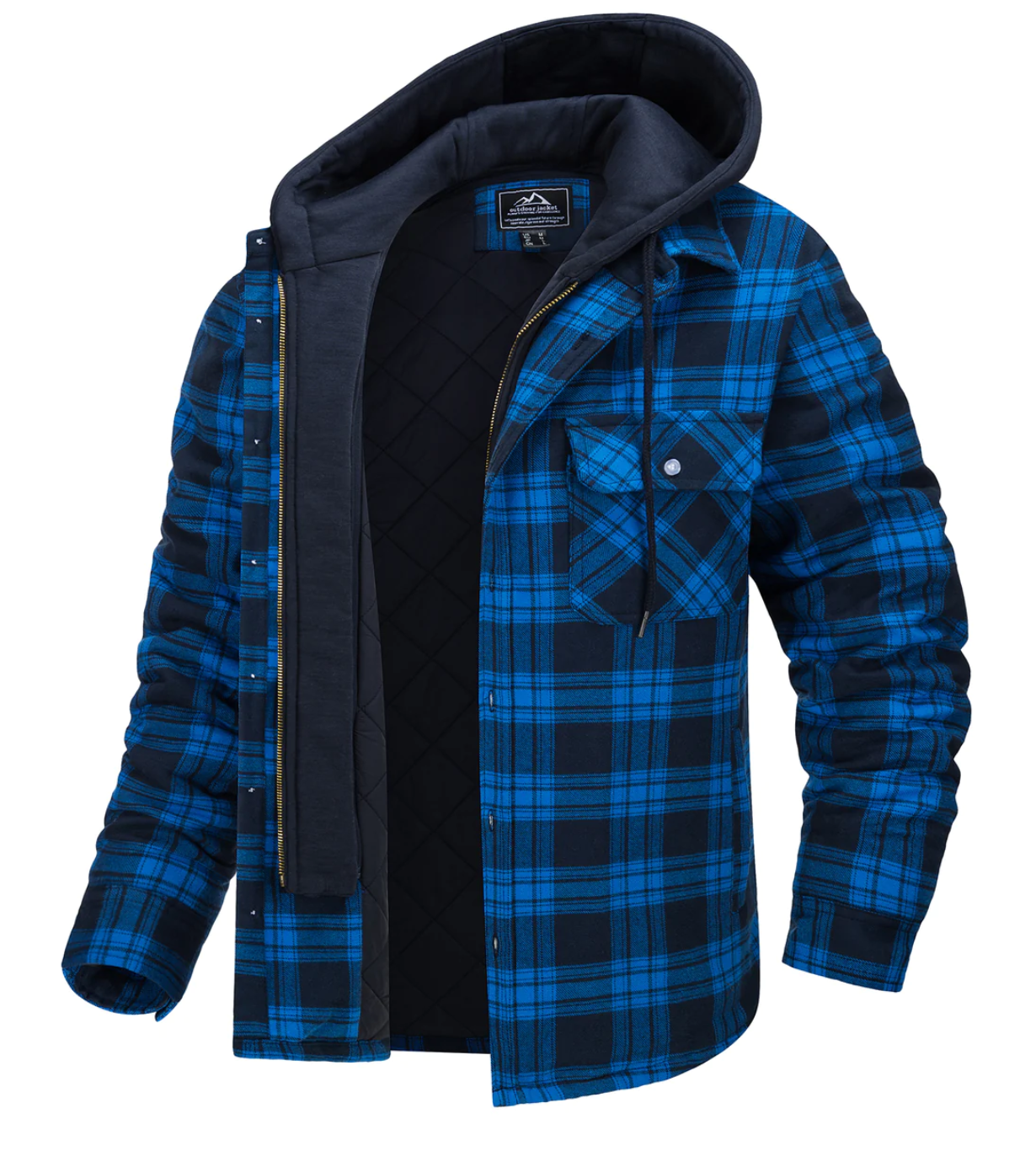 Men's Plaid Jacket with Hood