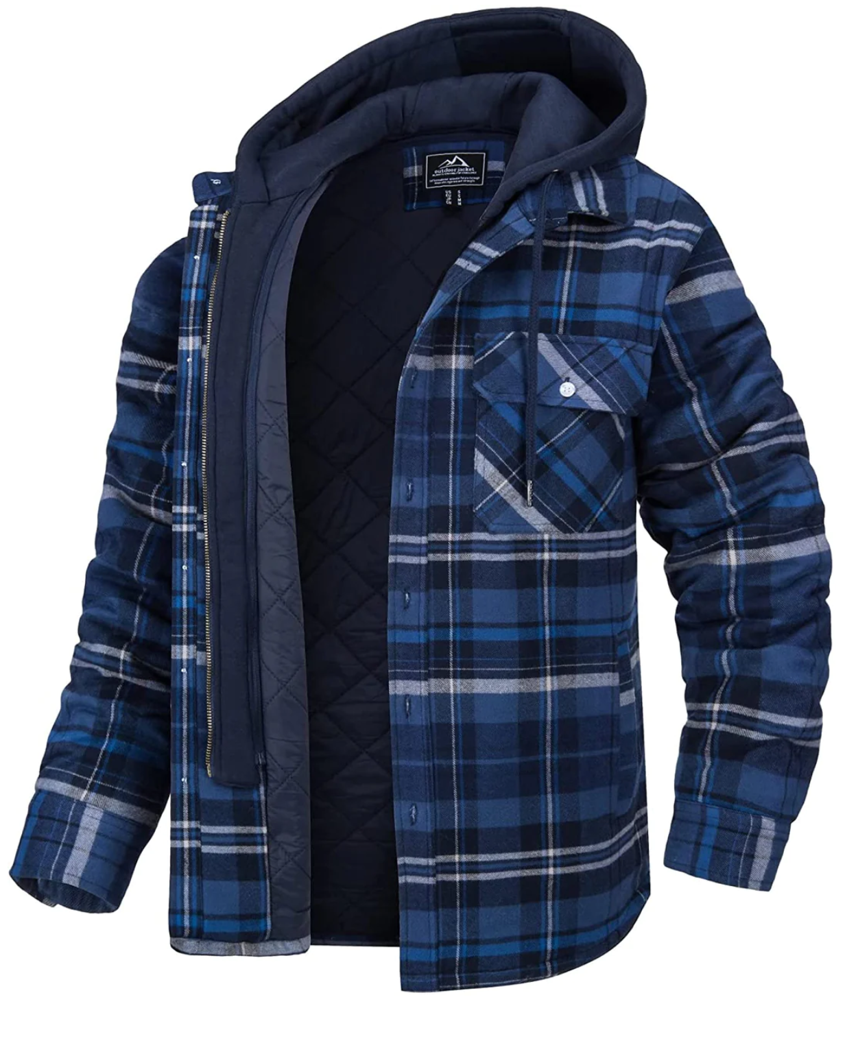 Men's Plaid Hooded Jacket