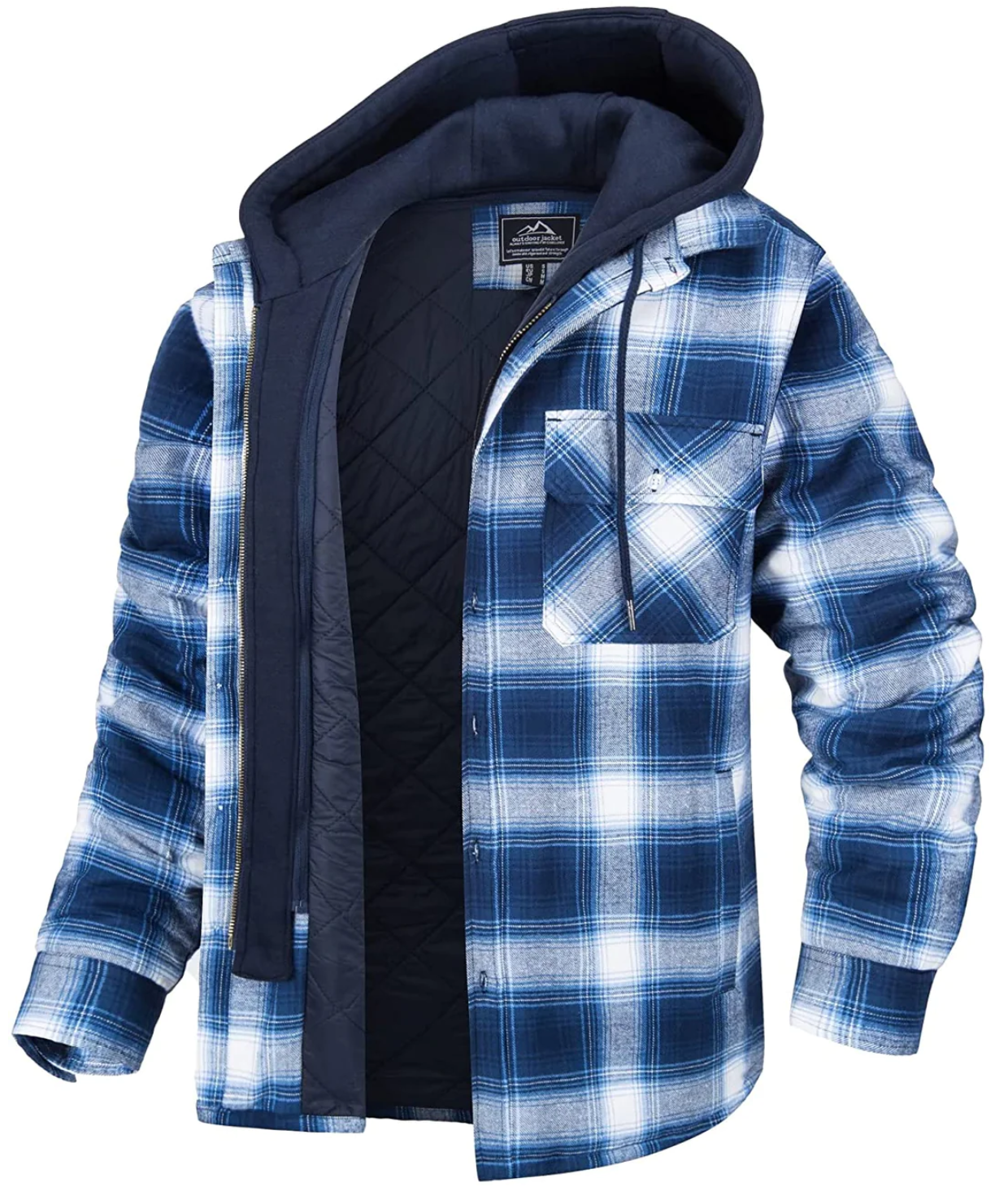 Men's Plaid Jacket with Hood