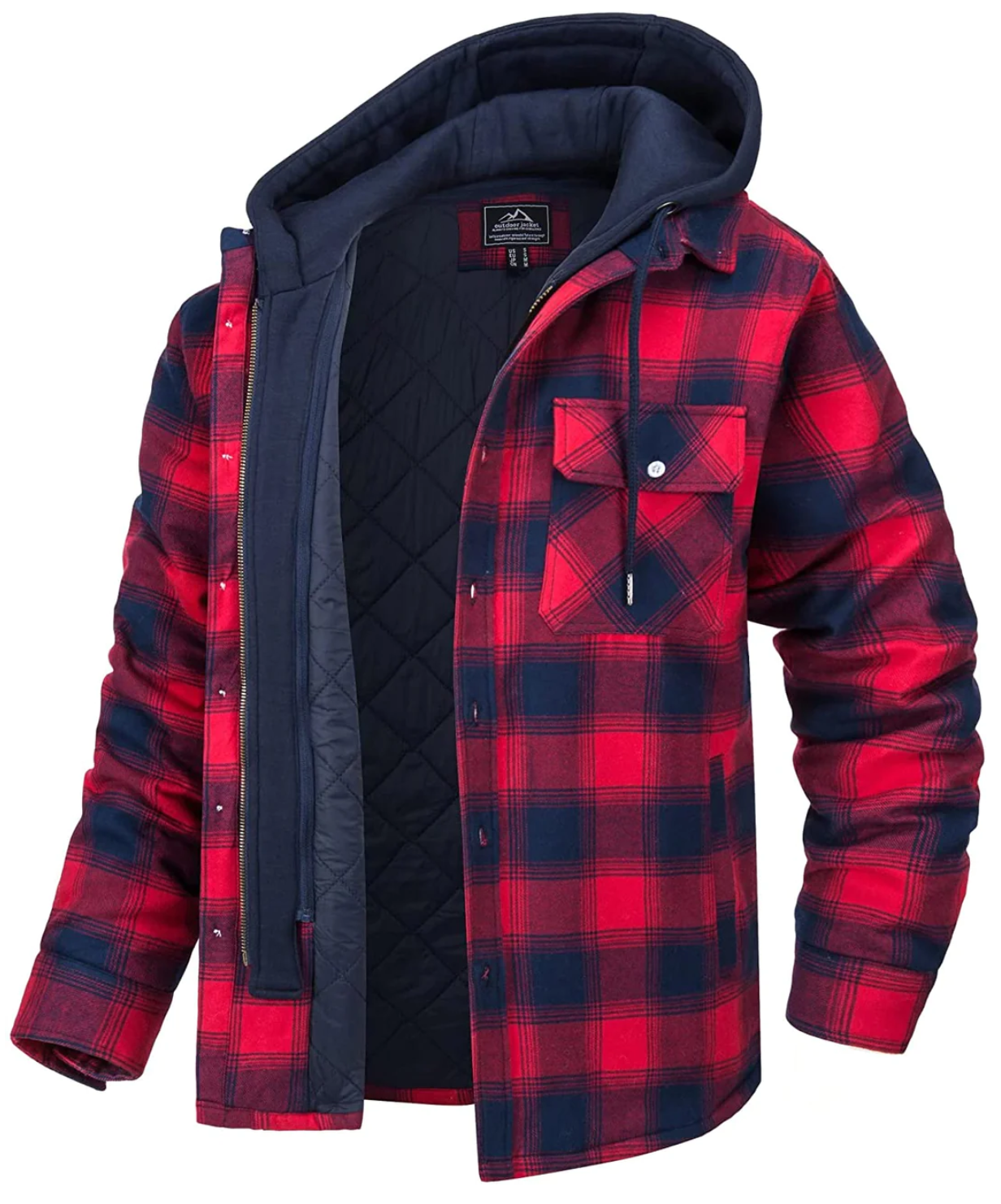 Men's Plaid Jacket with Hood