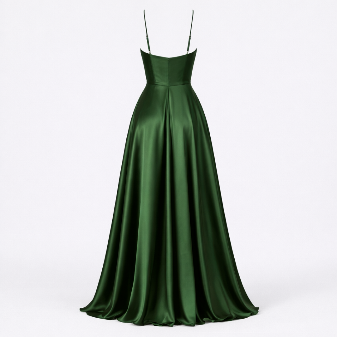 Women’s Olive Evening Maxi Dress - Fluid Silhouette