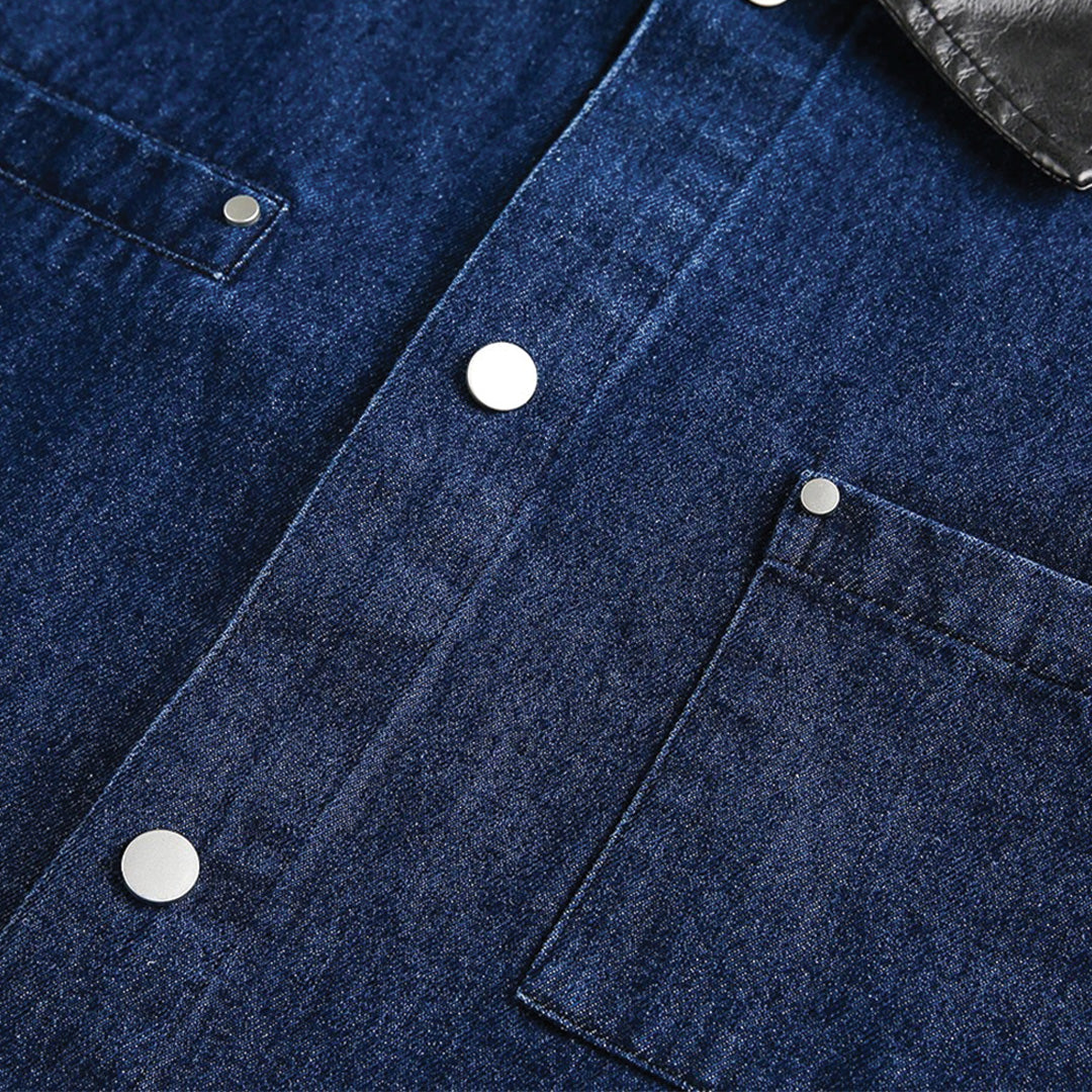 Patchwork Cargo Denim Jacket