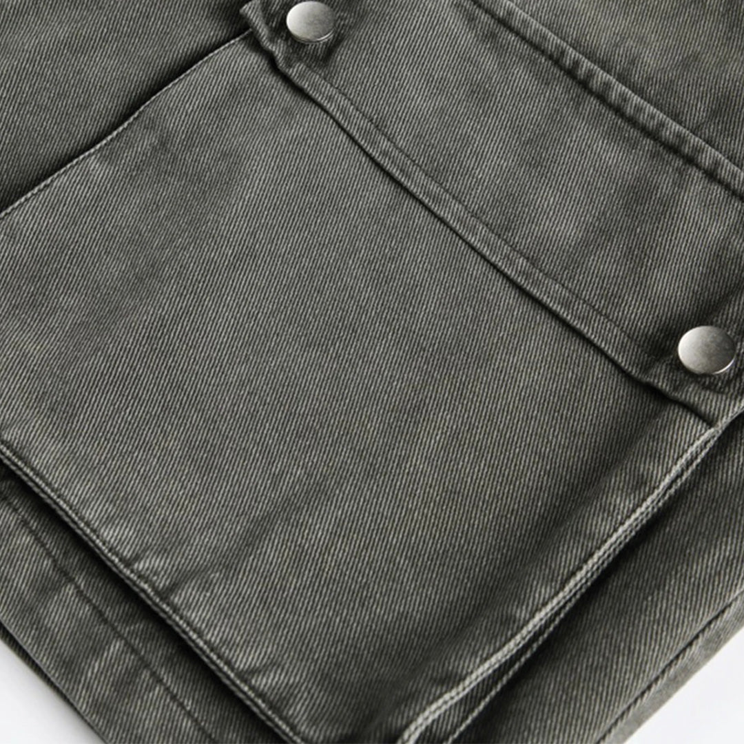 Patchwork Cargo Denim Jacket