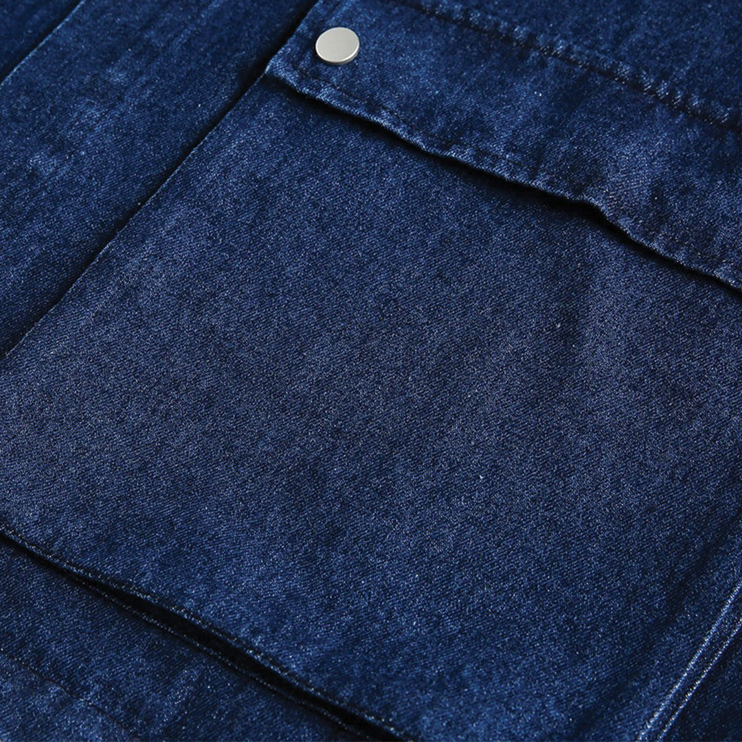 Patchwork Cargo Denim Jacket