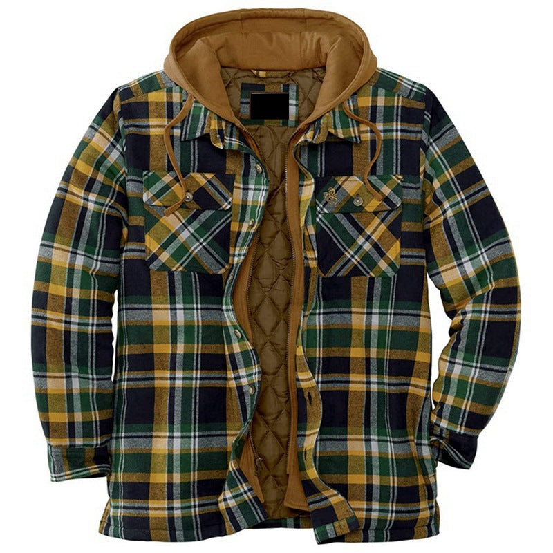 Men's Plaid Jacket with Hood