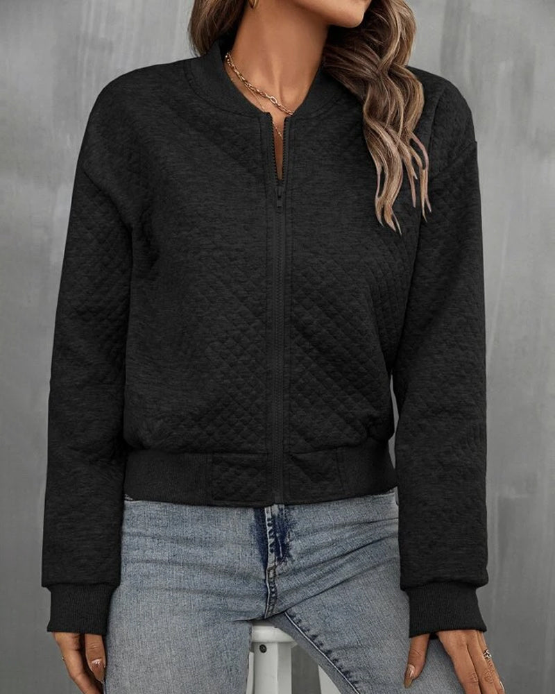 Women's Quilted Zip-Up Bomber Jacket