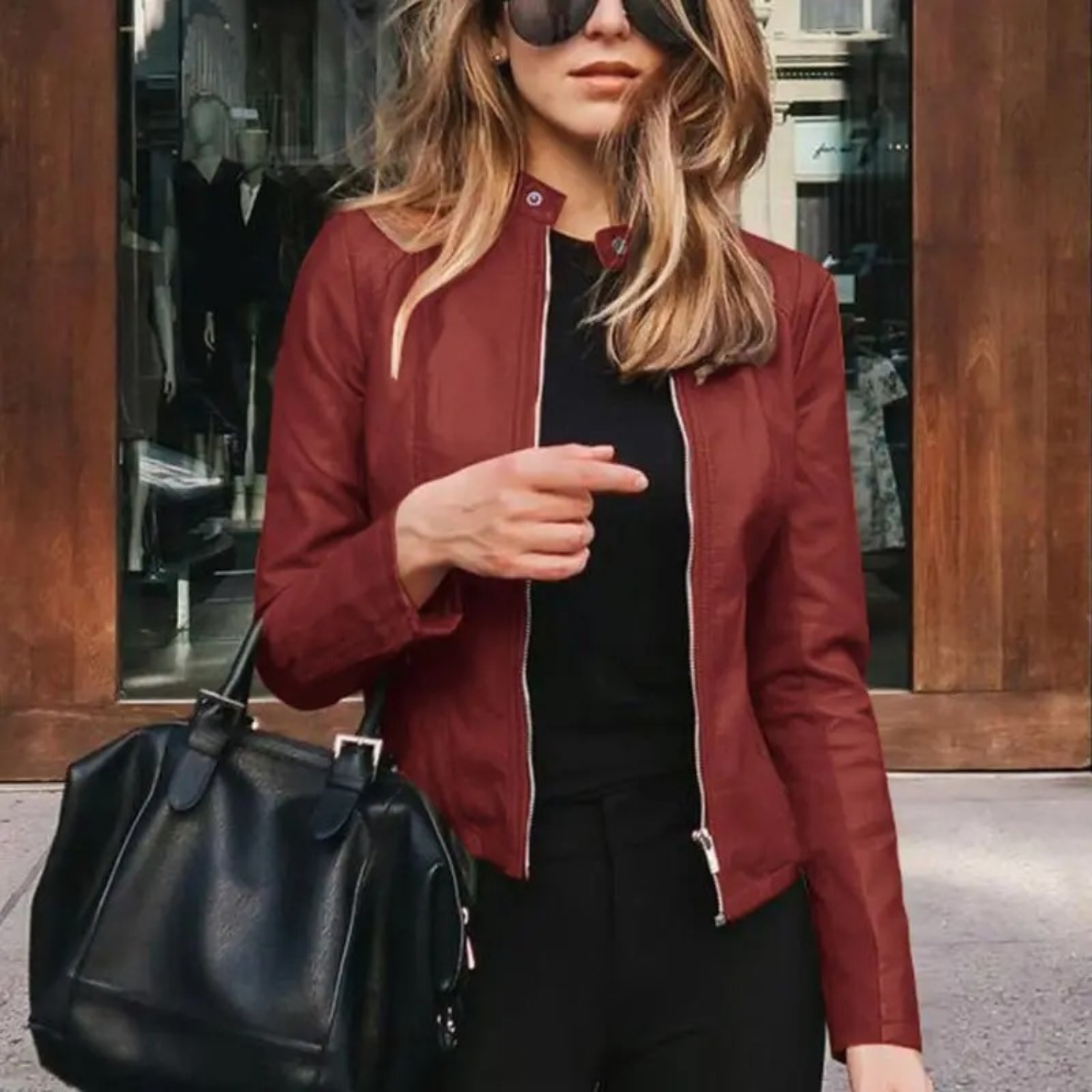Women's Leather Sports Jacket