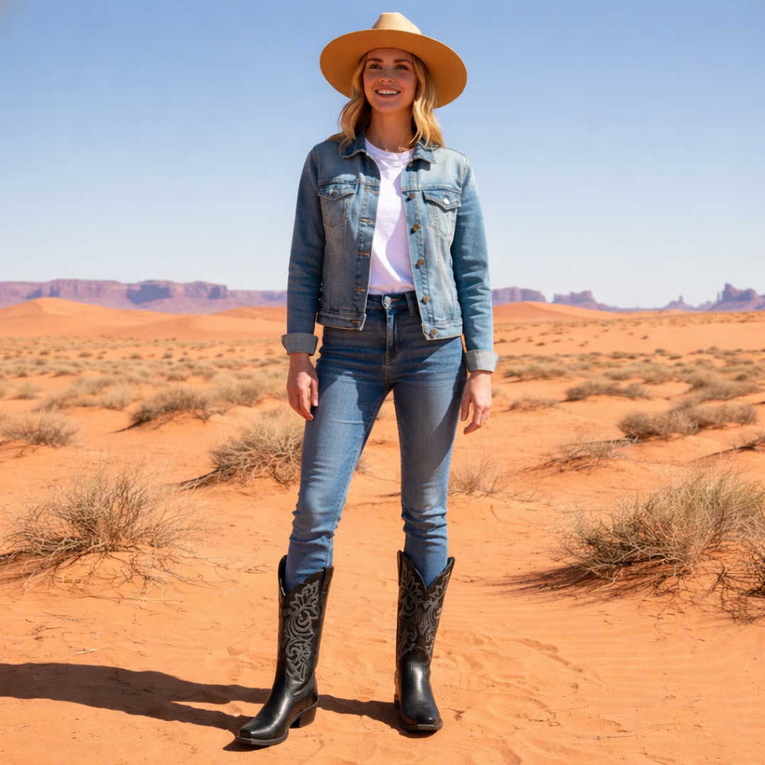 Women's Round Up Collins D Toe Western Boots