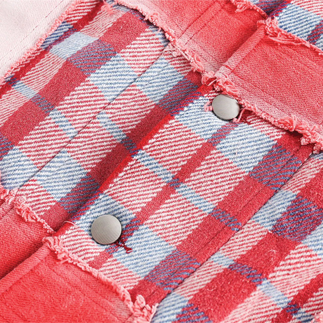 Vintage Plaid Denim Jacket
