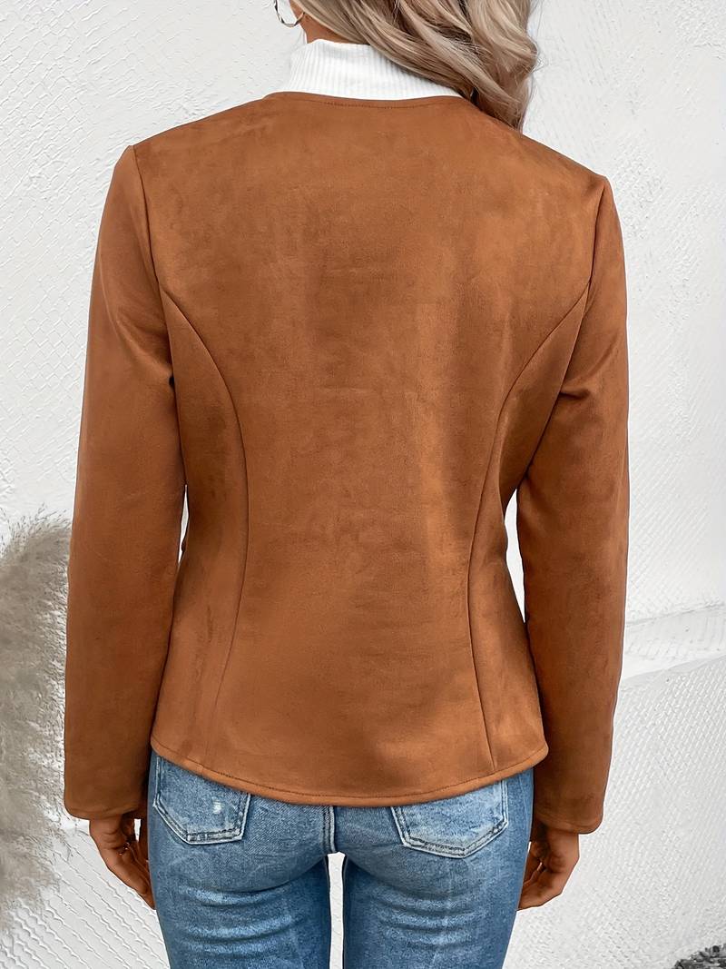 Women's Zip-Up Jacket with Round Neck