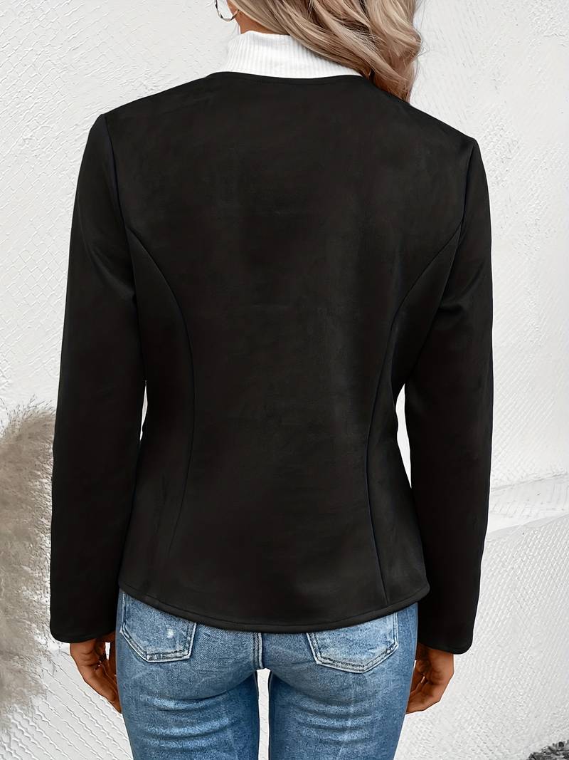 Women's Zip-Up Jacket with Round Neck