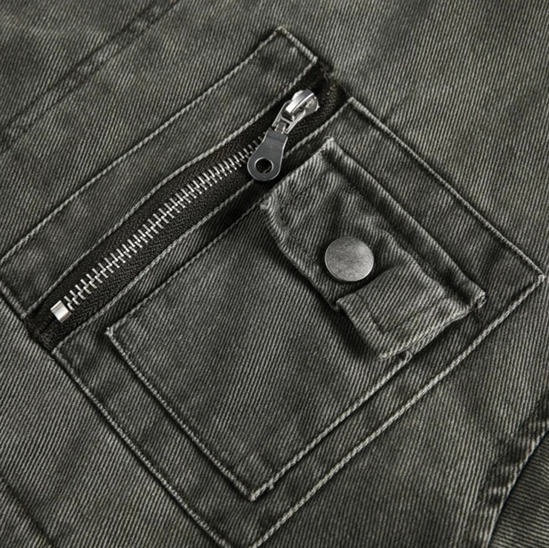 Patchwork Cargo Denim Jacket