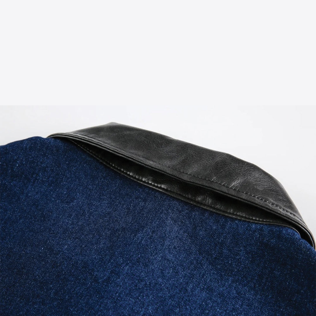Patchwork Cargo Denim Jacket