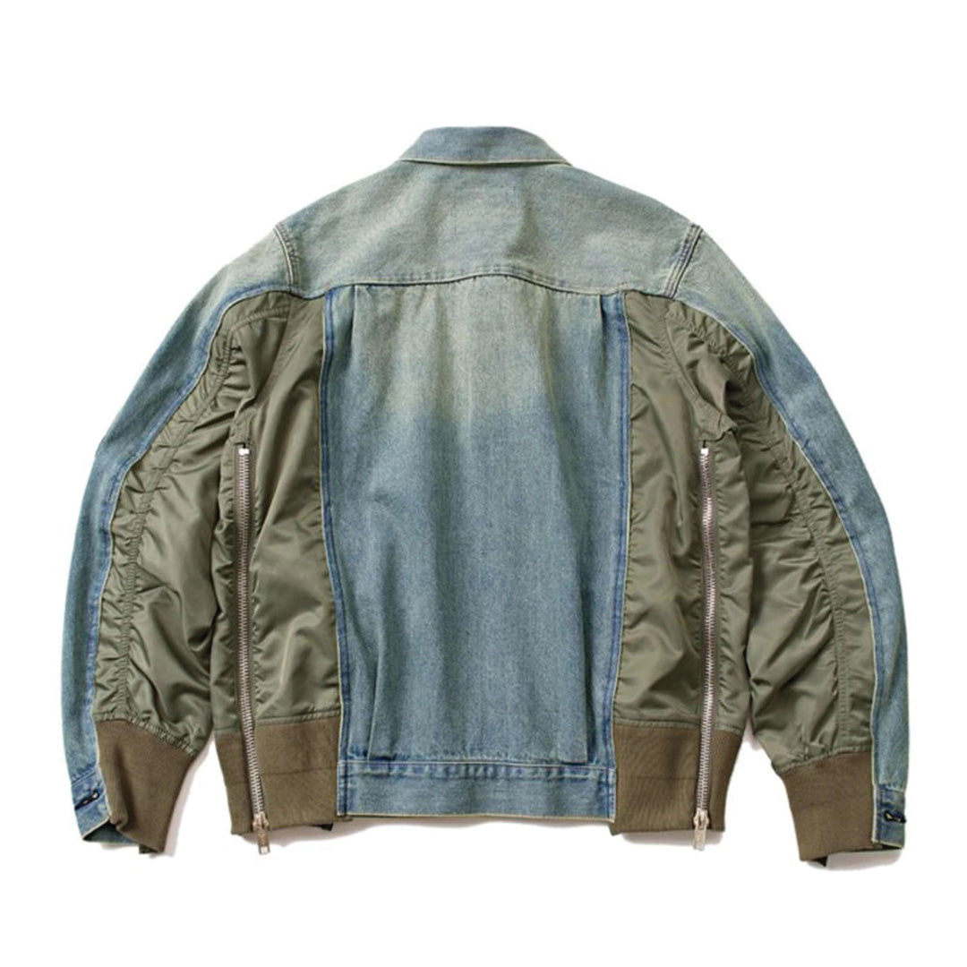 Patchwork Cargo Denim Jacket