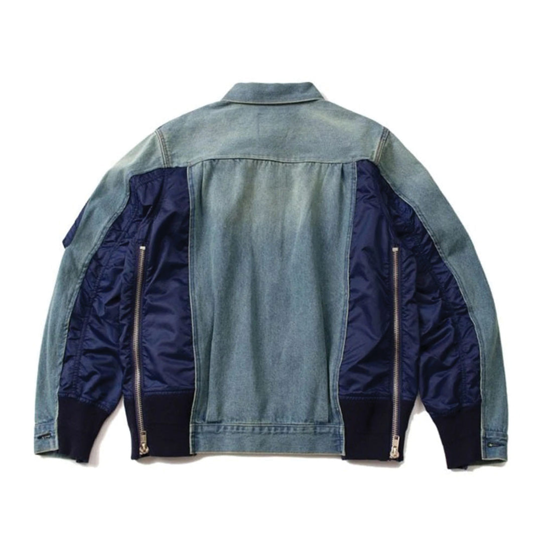 Patchwork Cargo Denim Jacket