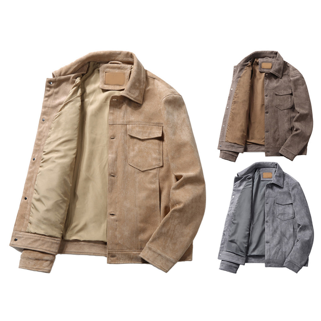 Men's Button-Down Jacket with Collar