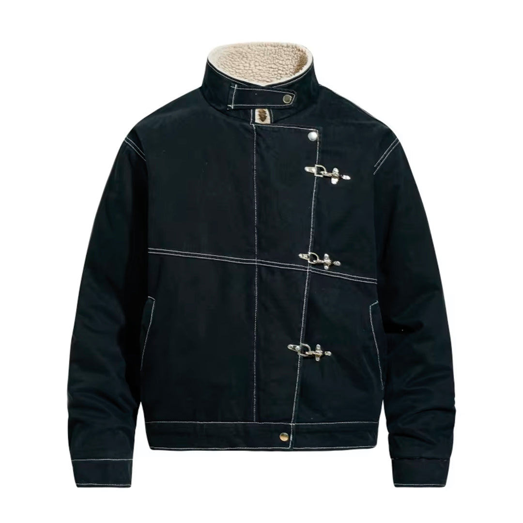 Patchwork Denim Cargo Jacket