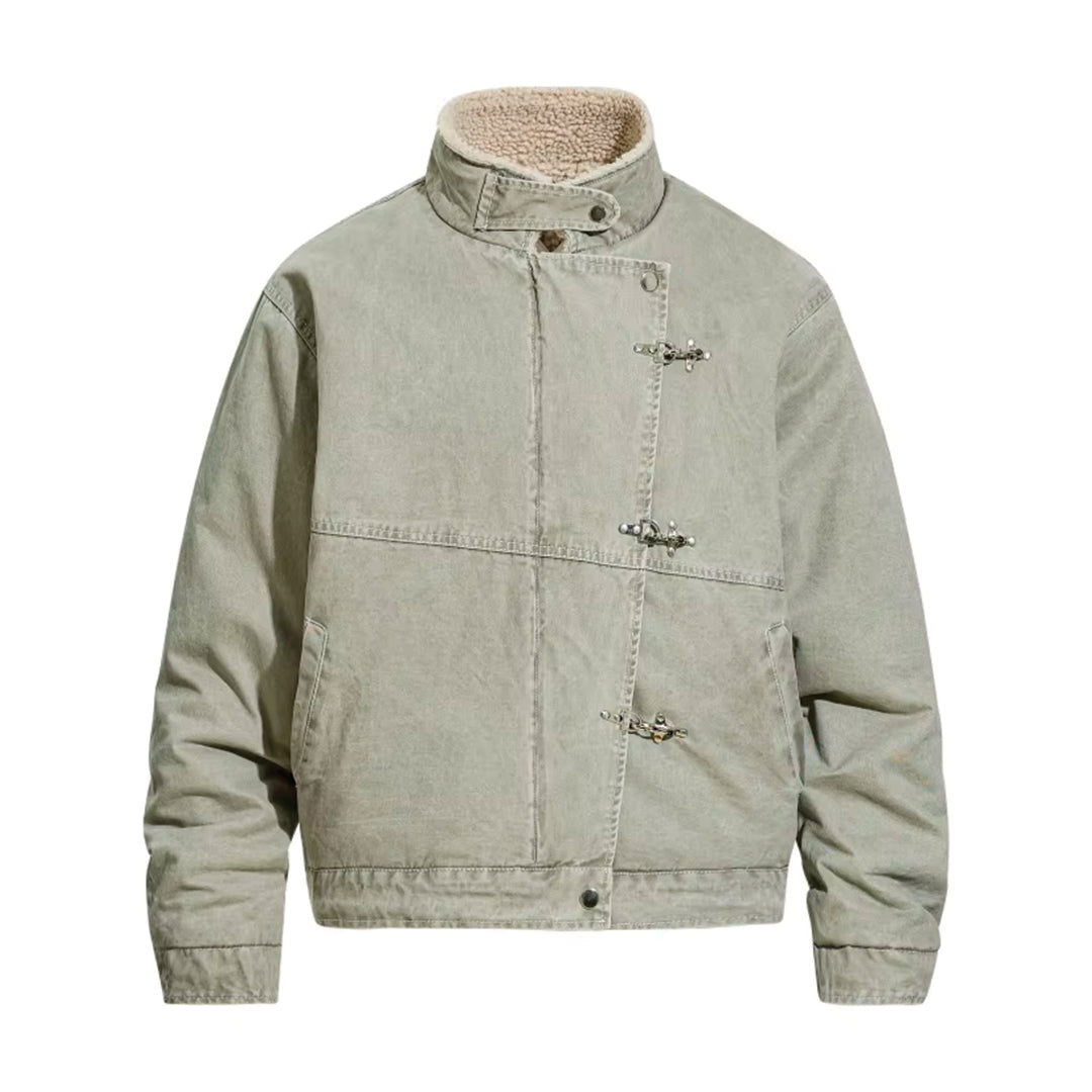Patchwork Denim Cargo Jacket