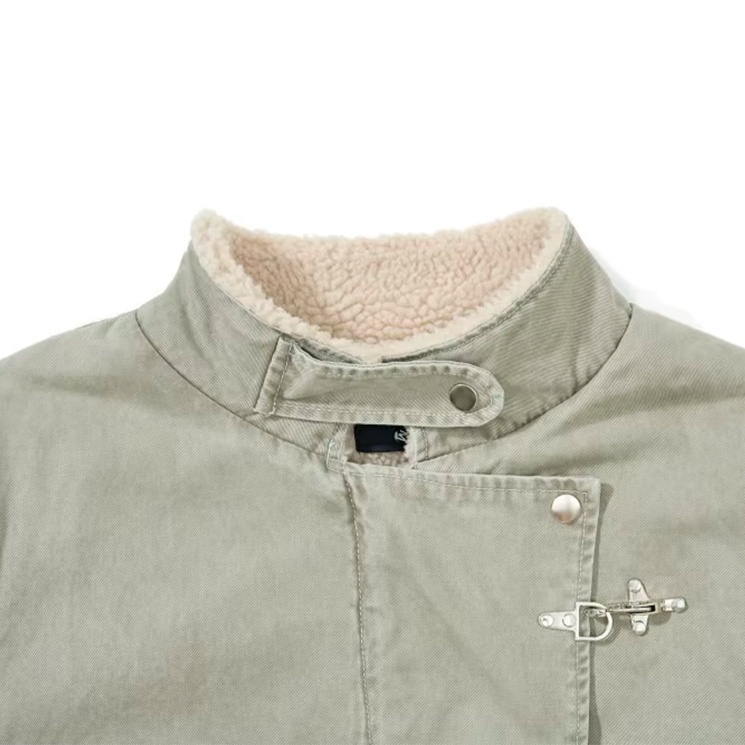 Patchwork Denim Cargo Jacket