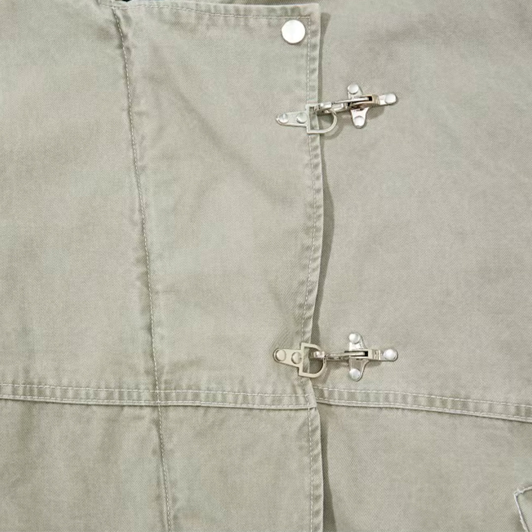 Patchwork Denim Cargo Jacket