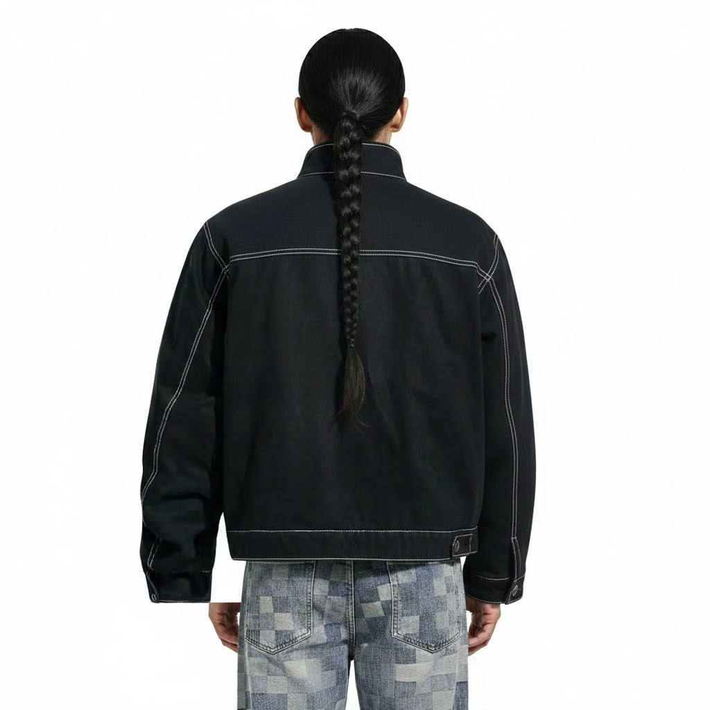 Patchwork Denim Cargo Jacket
