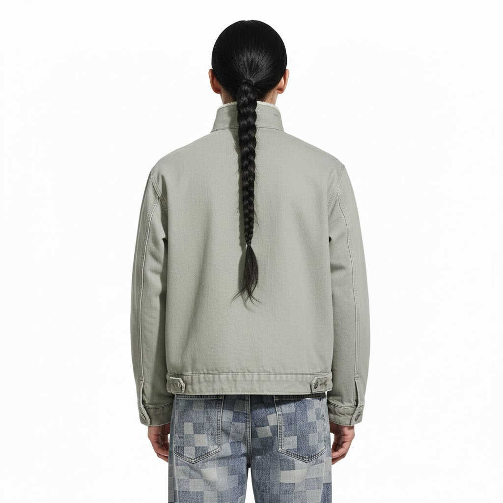 Patchwork Denim Cargo Jacket
