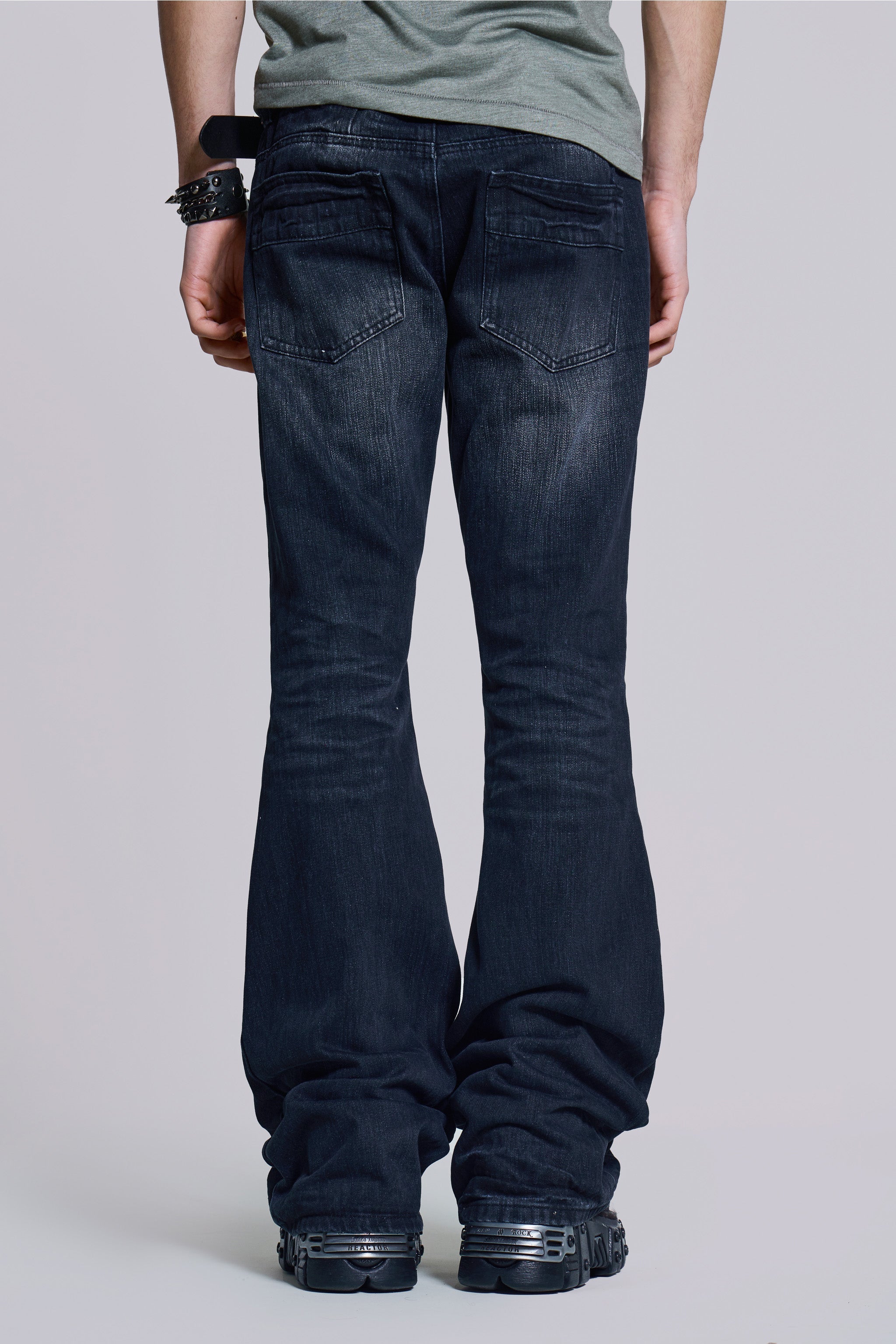 Indigo Creased Drift Bootcut Jeans
