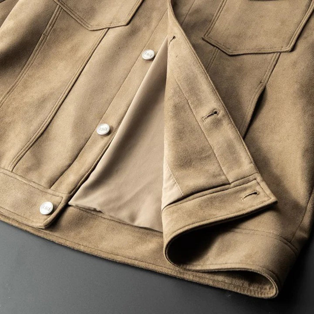 Men's Button-Down Jacket with Collar