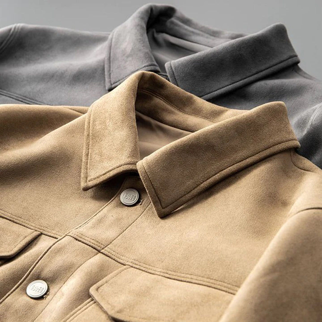 Men's Button-Down Jacket with Collar