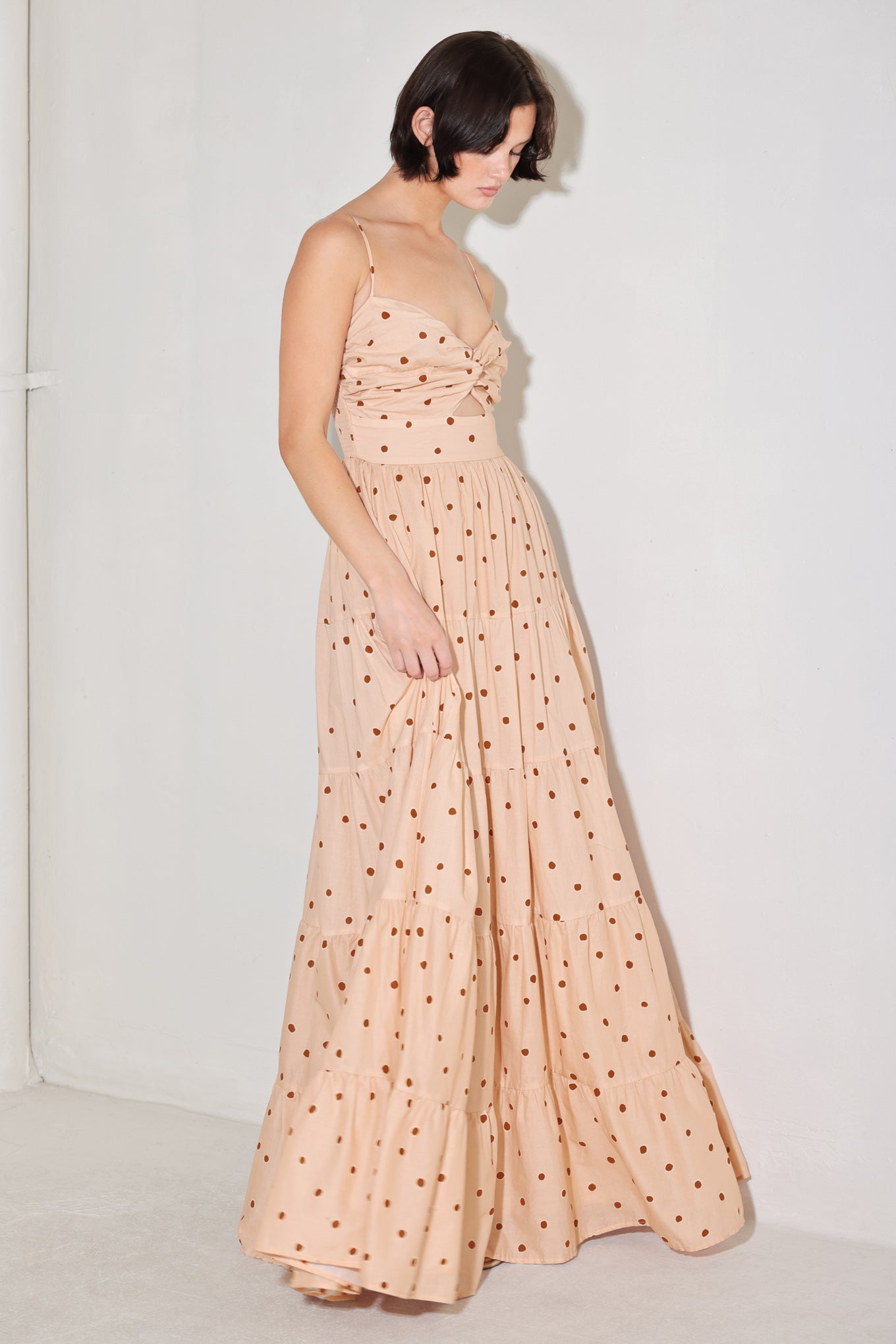 Polka Dot Woven Maxi Dress