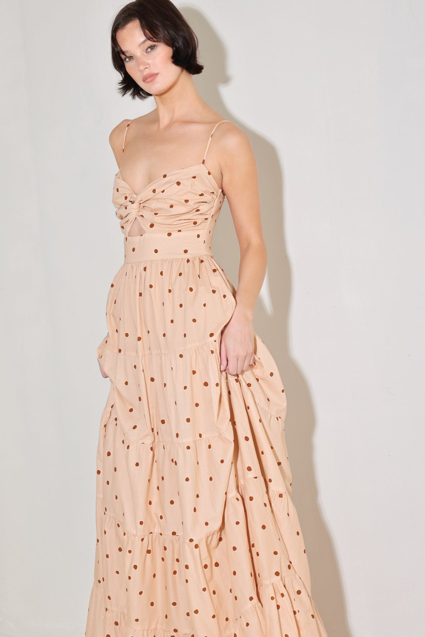 Polka Dot Woven Maxi Dress