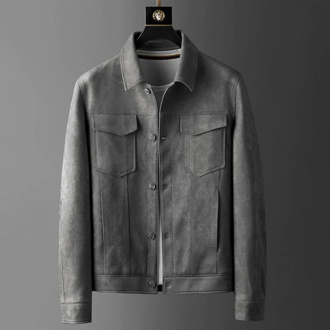 Men's Button-Down Jacket with Collar