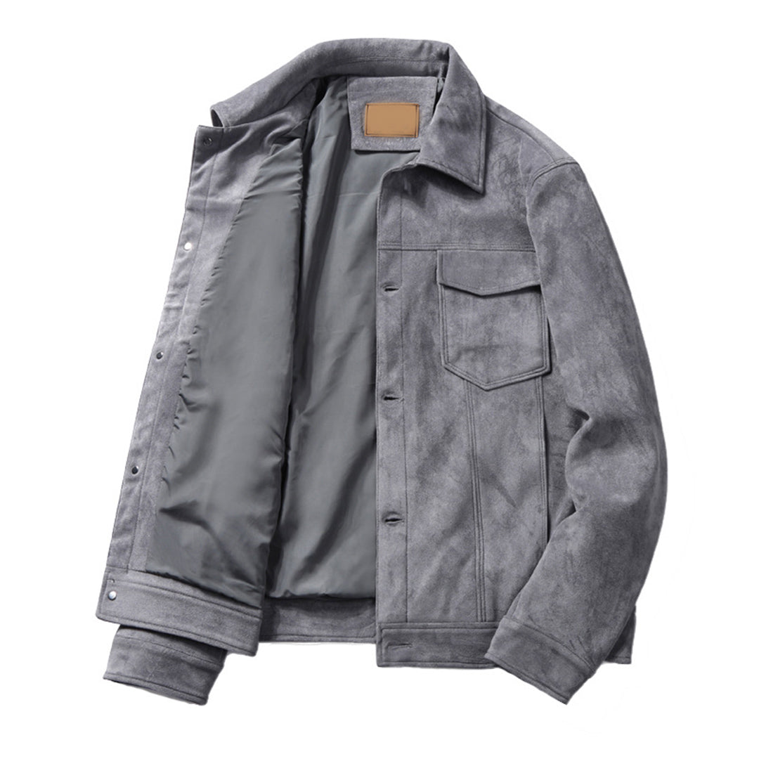 Men's Button-Down Jacket with Collar