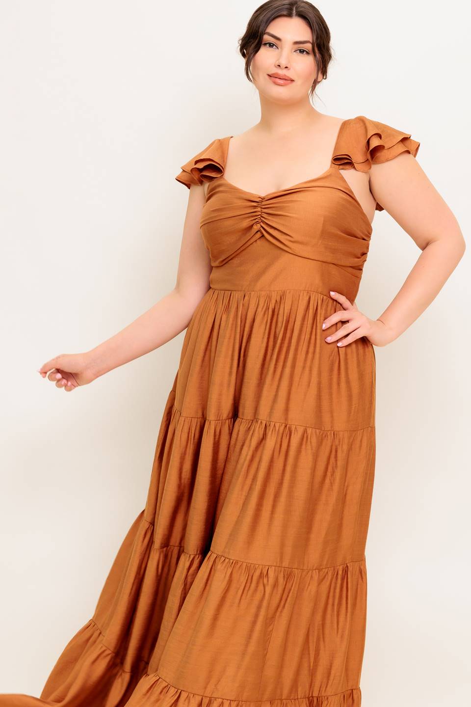 Summer Milk & Rust- Summer Milk and Rust Woven Maxi Dress