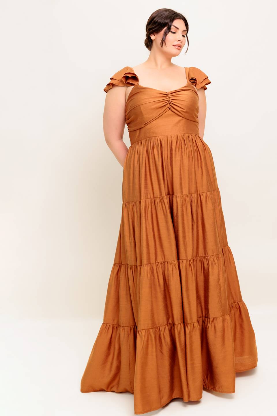 Summer Milk & Rust- Summer Milk and Rust Woven Maxi Dress