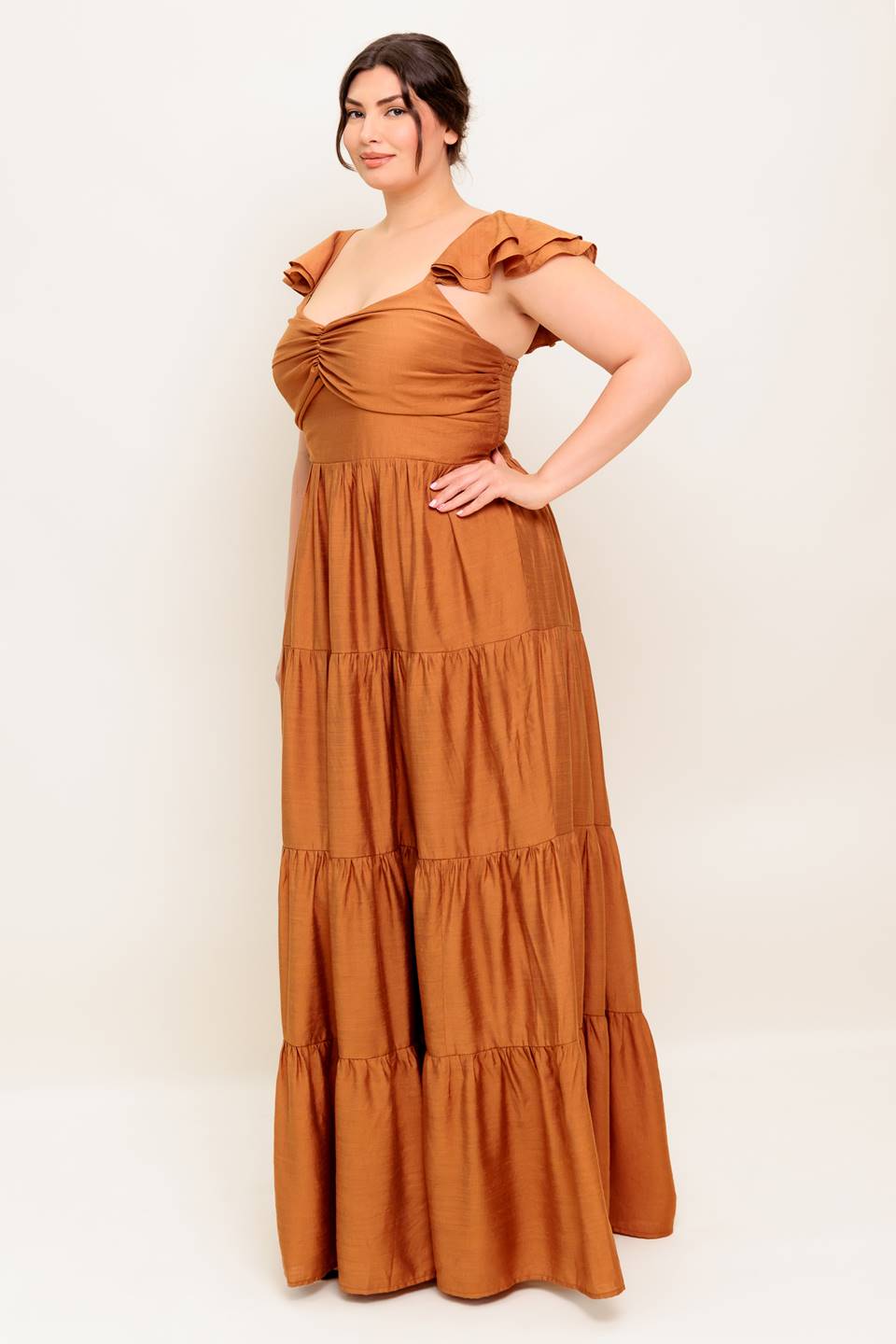 Summer Milk & Rust- Summer Milk and Rust Woven Maxi Dress
