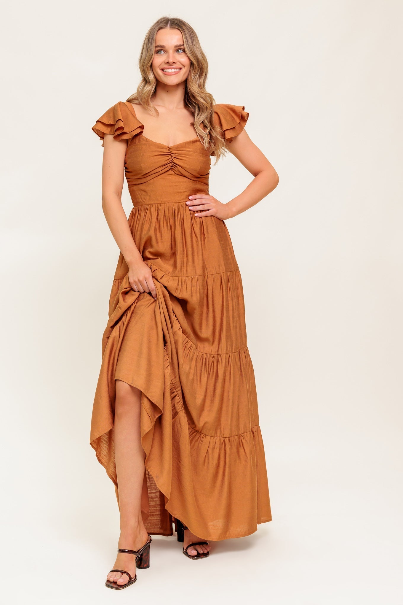 Summer Milk & Rust- Summer Milk and Rust Woven Maxi Dress