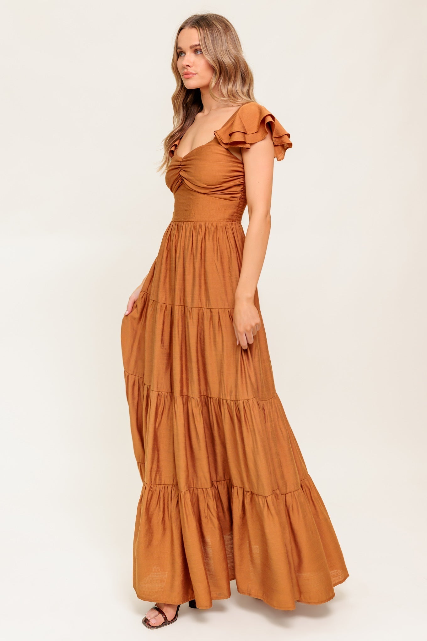 Summer Milk & Rust- Summer Milk and Rust Woven Maxi Dress