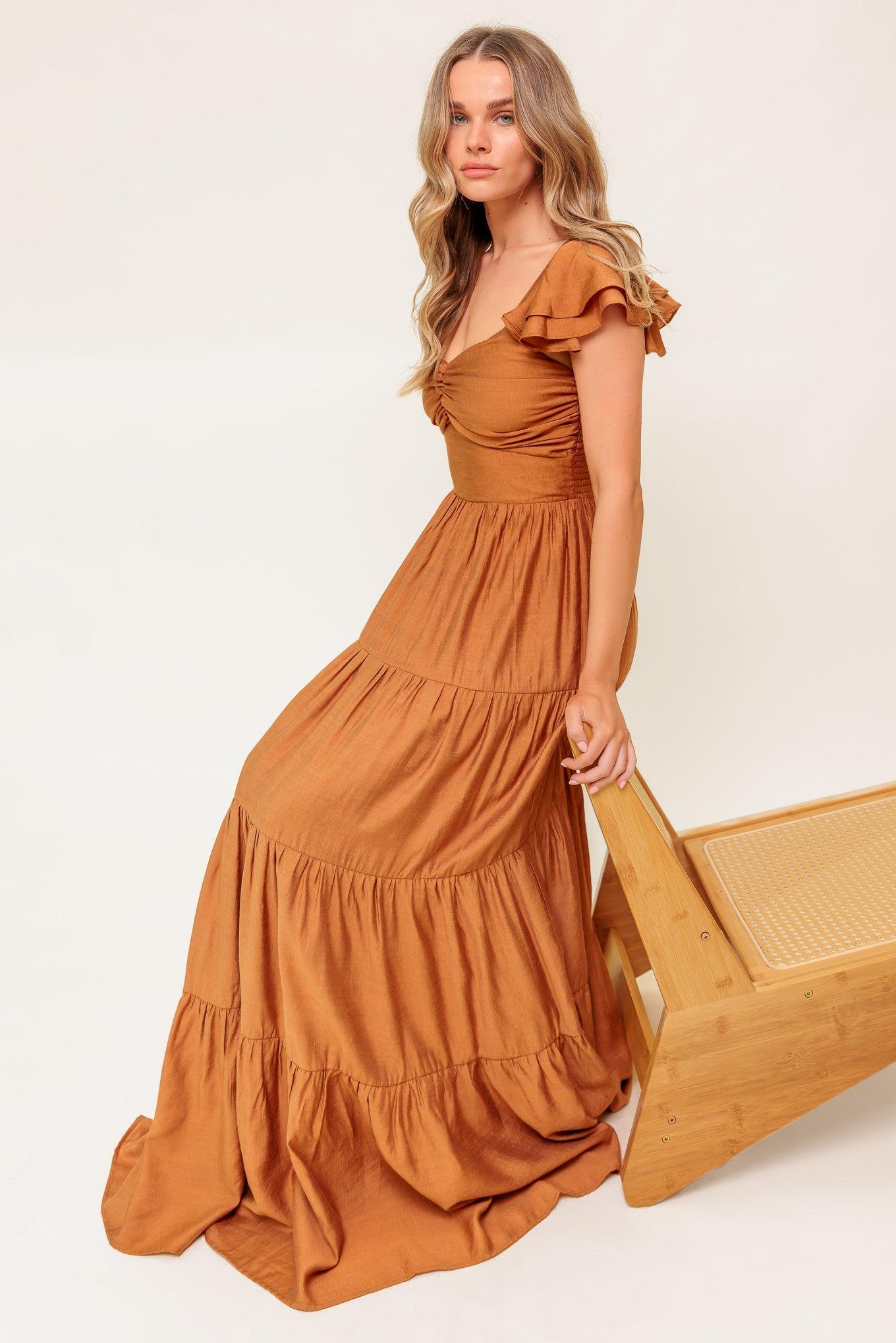 Summer Milk & Rust- Summer Milk and Rust Woven Maxi Dress