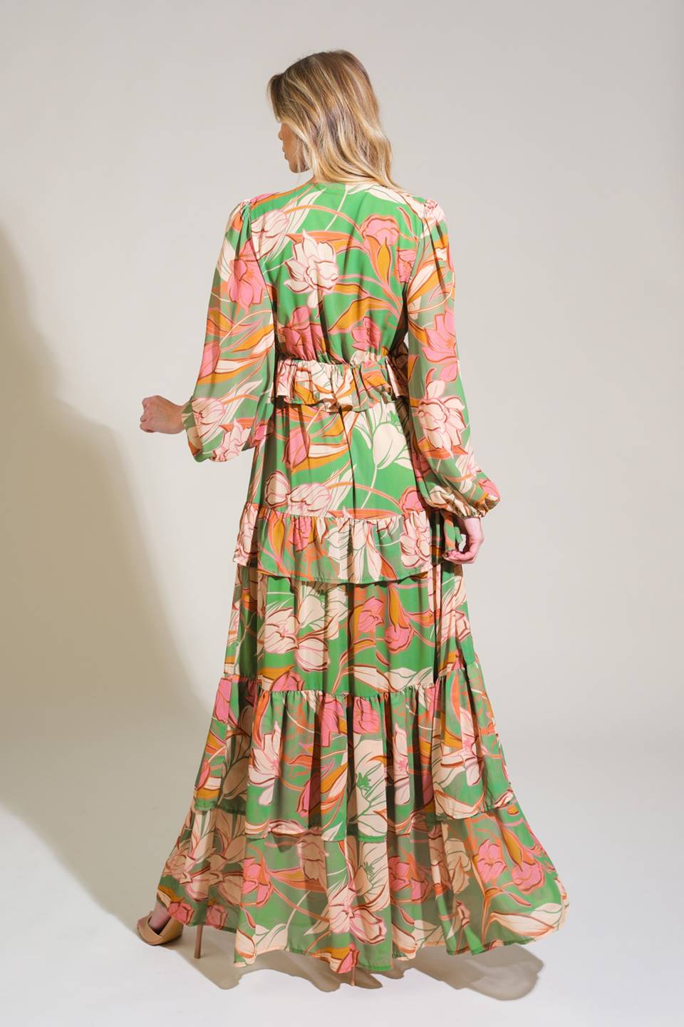 Graceful Steps Woven Maxi Dress.
