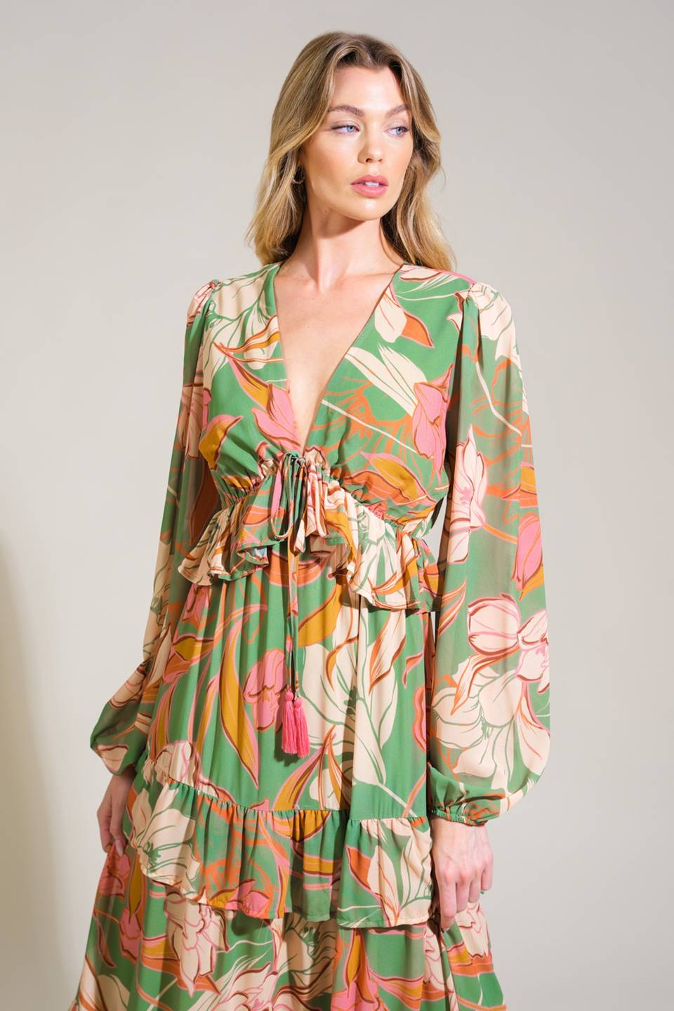 Graceful Steps Woven Maxi Dress.