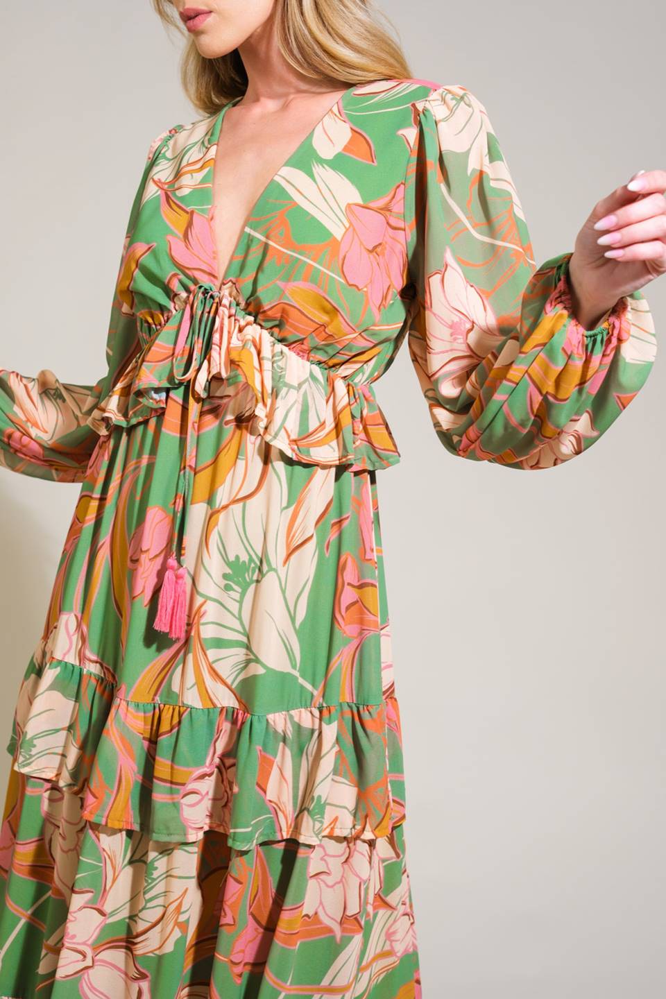 Graceful Steps Woven Maxi Dress.