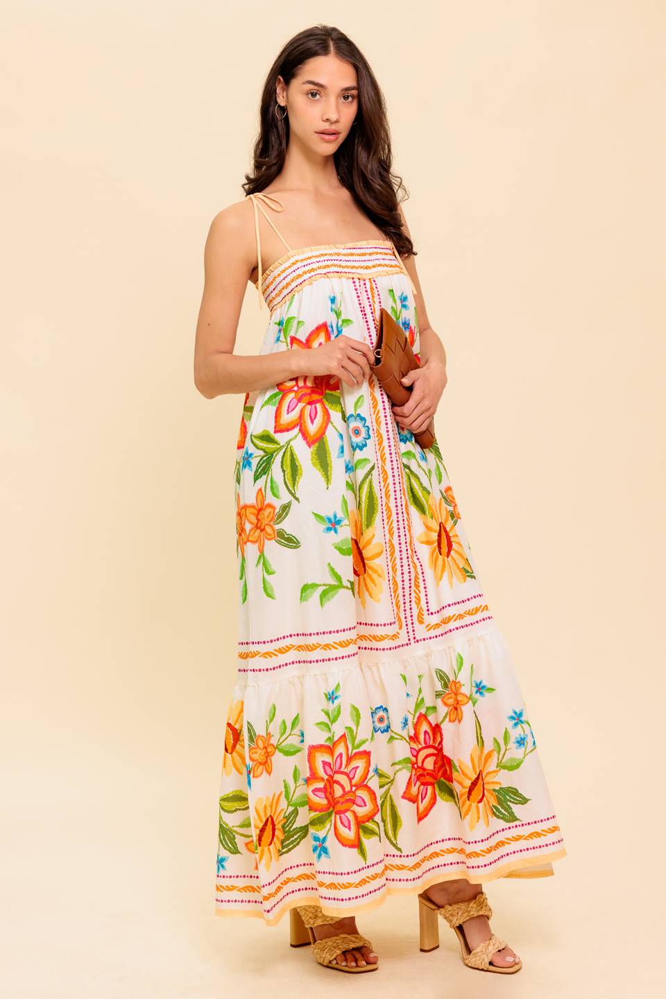 Said & Done Ivory Woven Maxi Dress-
