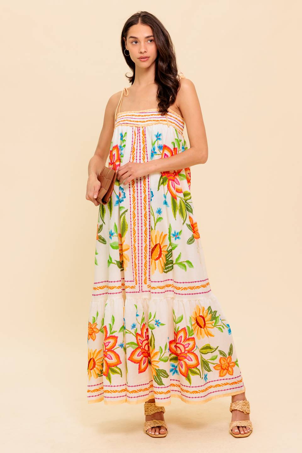 Said & Done Ivory Woven Maxi Dress-