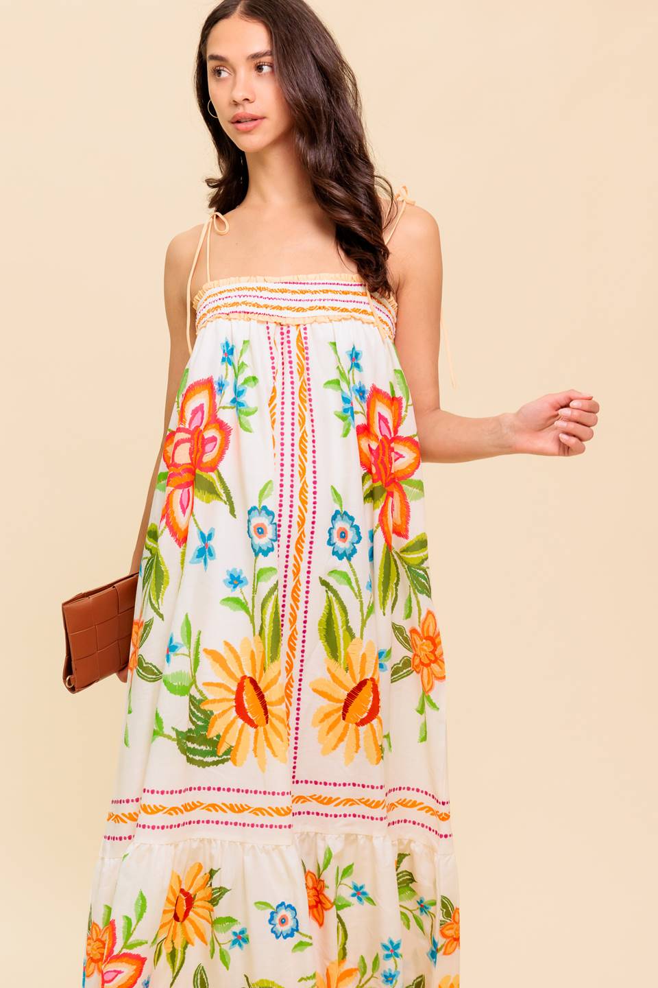 Said & Done Ivory Woven Maxi Dress-