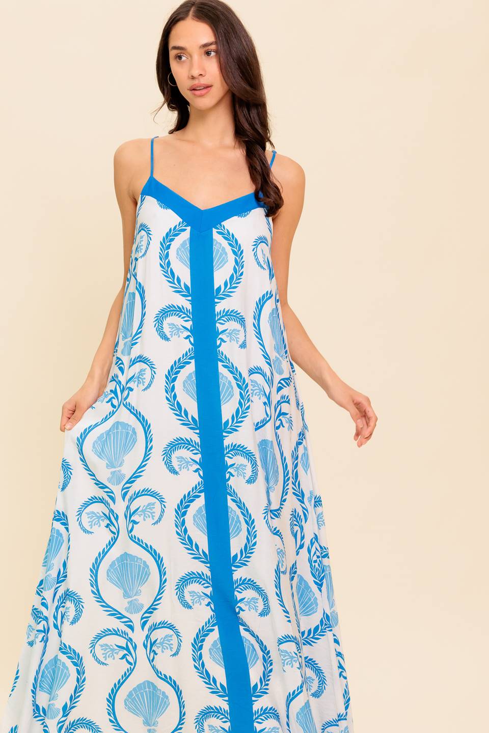 Blue Woven Maxi Dress — Weekend Getaway